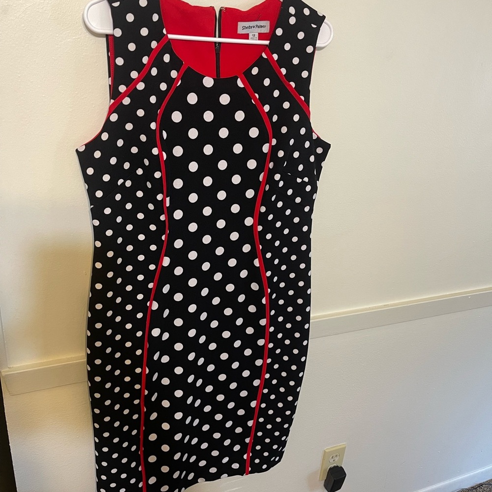 Shelby & Palmer Red and White Sheath Mini Dress - Picture 4 of 12